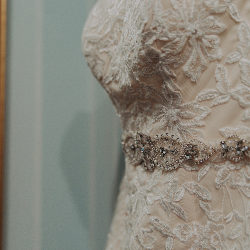 DAVID’S BRIDAL | Sweetheart A-Line Tulle & Lace Wedding Dress - Picture 3 of 7